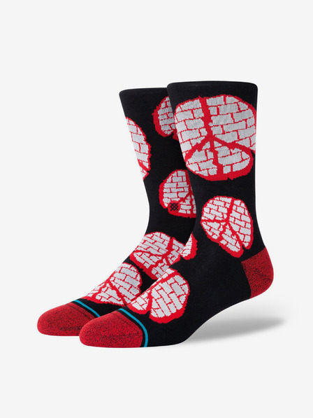 Stance Červené a čierne pánske vzorované ponožky Stance Rocksteady