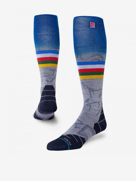 Stance Modro-šedé pánske vzorované ponožky so zmesou vlny Stance JC 2