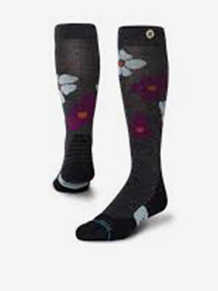 Stance Tmavosivé dámske vlnené vzorované ponožky Stance Comstock