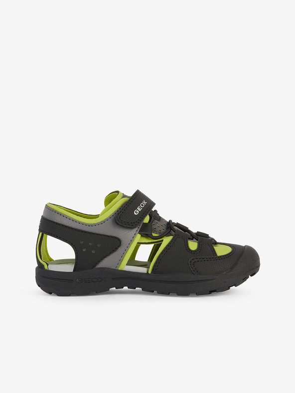Geox Zeleno-čierne chlapčenské outdoor sandále Geox Vaniett