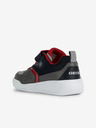 Geox Červeno-šedé chlapčenské slip on tenisky so svietiacou podrážkou Geox