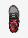 Geox Červeno-šedé chlapčenské slip on tenisky so svietiacou podrážkou Geox