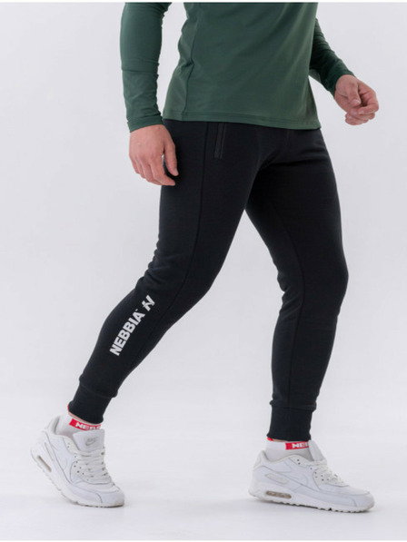 Nebbia Úzke tepláky s vreckami na zips "Re-gain" 320 Čierna