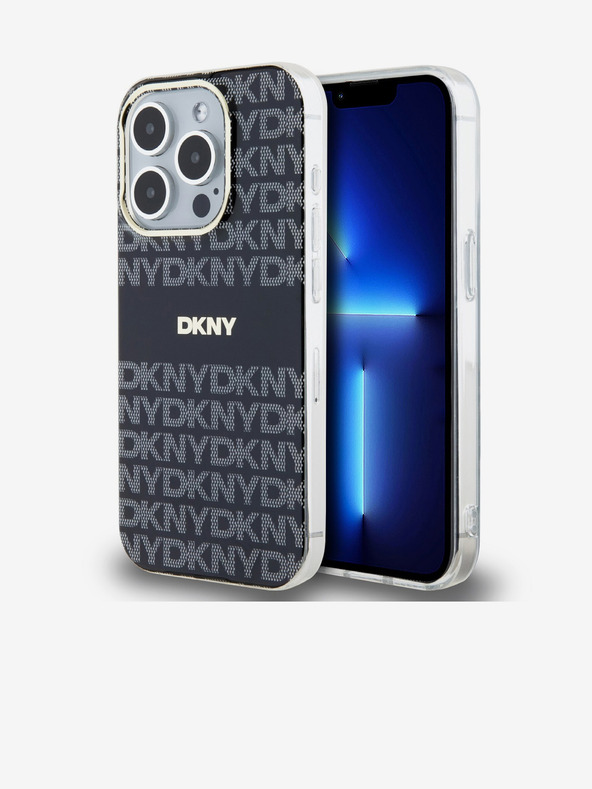 DKNY Zadný kryt PC/TPU Repeat Pattern Tonal Stripe Magsafe pre iPhone 15 Pro Black DKNY