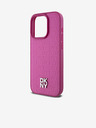 DKNY PU kožený zadný kryt s opakujúcim sa vzorom Stack Logo Magsafe pre iPhone 15 Pro ružový DKNY