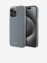 DKNY Liquid Silicone Silver Metal Logo Magsafe zadný kryt pre iPhone 15 Pro Max Grey DKNY