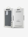 DKNY Liquid Silicone Silver Metal Logo Magsafe zadný kryt pre iPhone 15 Pro Max Grey DKNY