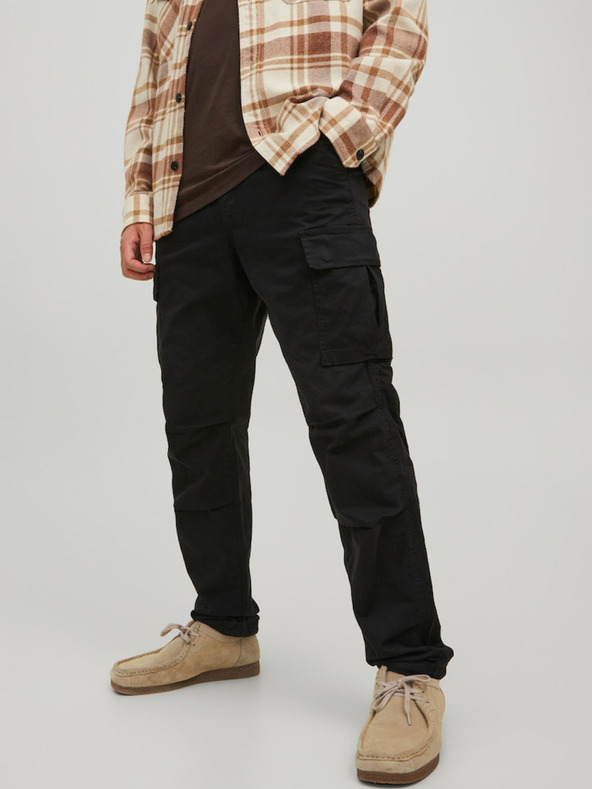 Jack & Jones Čierne pánske nohavice Jack & Jones Stace Pocket