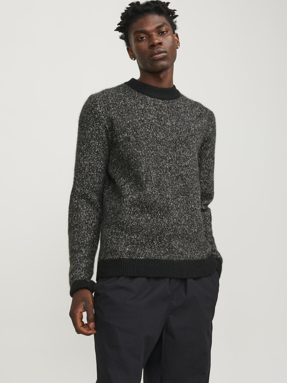 Jack & Jones Čierny pánsky sveter Jack & Jones Sapce