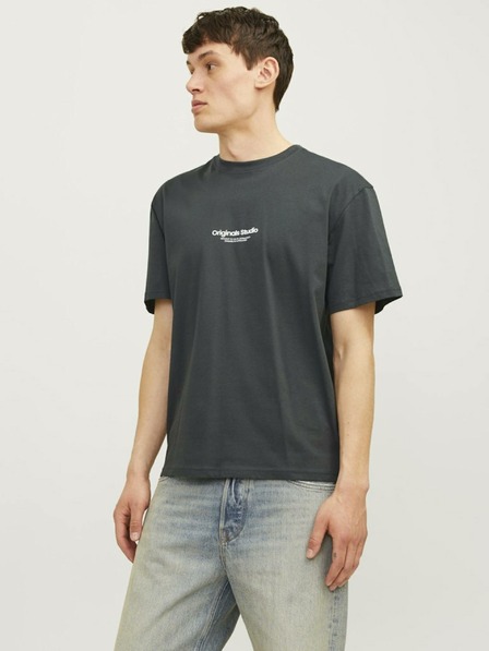 Jack & Jones Tmavošedé pánske tričko Jack & Jones Vesterbro
