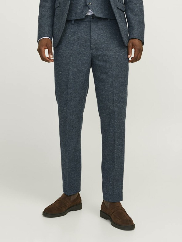 Jack & Jones Tmavomodré pánske chino nohavice s plátnom Jack & Jones Winter