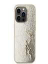 Karl Lagerfeld Zmačkaný zadný kryt PU Signature Logo pre iPhone 15 Pro Max Gold Karl Lagerfeld