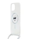 Karl Lagerfeld Karl Lagerfeld IML Crossbody Choupette Head Magsafe zadný kryt pre iPhone 15 Transparent
