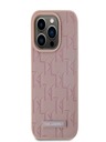 Karl Lagerfeld PU kožený zadný kryt Monogram Metal Logo Magsafe pre iPhone 15 Pro Max Pink Karl Lagerfeld
