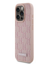 Karl Lagerfeld PU kožený zadný kryt Monogram Metal Logo Magsafe pre iPhone 15 Pro Max Pink Karl Lagerfeld