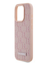Karl Lagerfeld PU kožený zadný kryt Monogram Metal Logo Magsafe pre iPhone 15 Pro Max Pink Karl Lagerfeld