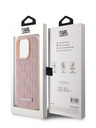 Karl Lagerfeld PU kožený zadný kryt Monogram Metal Logo Magsafe pre iPhone 15 Pro Max Pink Karl Lagerfeld