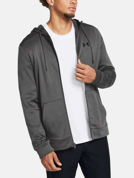 Under Armour Pánska mikina Under Armour UA Armour Fleece FZ Hoodie-GRY