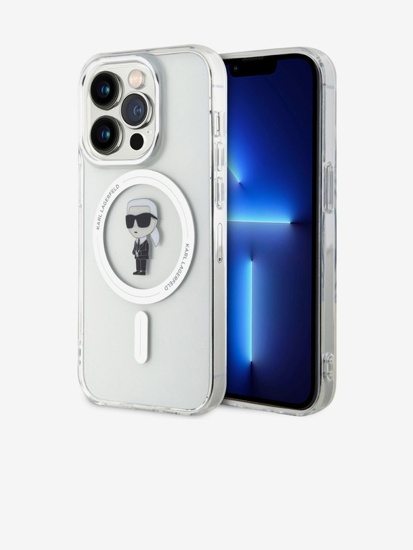 Karl Lagerfeld Karl Lagerfeld IML Ikonik MagSafe Zadný kryt pre iPhone 15 Pro Transparent