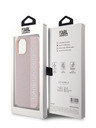 Karl Lagerfeld Karl Lagerfeld PU Saffiano Rhinestone Charm zadný kryt pre iPhone 15 ružový