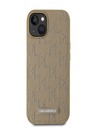 Karl Lagerfeld PU kožený zadný kryt Monogram Metal Logo Magsafe pre iPhone 14 Beige Karl Lagerfeld