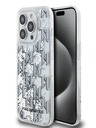 Karl Lagerfeld Tekutý trblietavý zadný kryt Monogram Gradient pre iPhone 14 Pro White Karl Lagerfeld