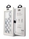 Karl Lagerfeld Tekutý trblietavý zadný kryt Monogram Gradient pre iPhone 14 Pro White Karl Lagerfeld