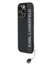 Karl Lagerfeld Karl Lagerfeld PU Saffiano Rhinestone Charm zadný kryt pre iPhone 15 Pro Max čierny