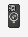 Karl Lagerfeld Ringstand Karl a Choupette MagSafe zadný kryt pre iPhone 15 Pro čierny Karl Lagerfeld