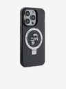 Karl Lagerfeld Ringstand Karl a Choupette MagSafe zadný kryt pre iPhone 15 Pro čierny Karl Lagerfeld
