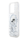 Karl Lagerfeld Karl Lagerfeld Liquid Glitter Karl and Choupette Heads MagSafe zadný kryt pre iPhone 15 Pro Max Transparent