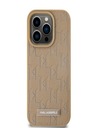 Karl Lagerfeld PU kožený zadný kryt Monogram Metal Logo Magsafe pre iPhone 15 Pro Beige Karl Lagerfeld