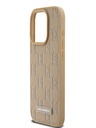 Karl Lagerfeld PU kožený zadný kryt Monogram Metal Logo Magsafe pre iPhone 15 Pro Beige Karl Lagerfeld