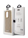 Karl Lagerfeld PU kožený zadný kryt Monogram Metal Logo Magsafe pre iPhone 15 Pro Beige Karl Lagerfeld