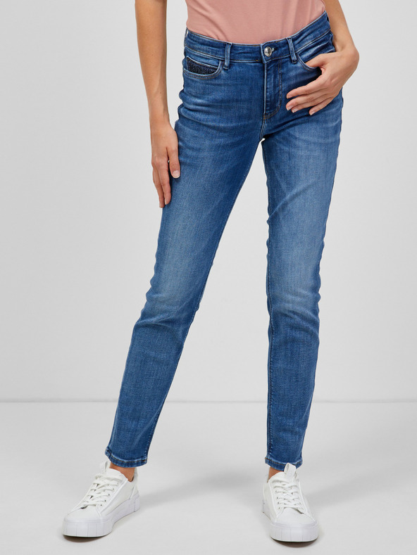 Guess Modré dámske slim fit džínsy Guess