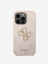 Guess Guess PU 4G kovový zadný kryt s logom pre iPhone 14 Pro Max ružový