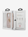Guess Guess PU 4G Kovové logo Zadný kryt pre iPhone 12 Pro Max Ružový