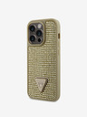 Guess Guess Rhinestones Triangle Metal Logo Cover pre iPhone 15 Pro Gold