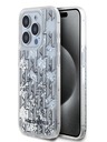 Karl Lagerfeld Liquid Glitter Monogram Gradient zadný kryt pre iPhone 15 Pro White Karl Lagerfeld