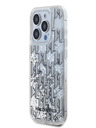 Karl Lagerfeld Liquid Glitter Monogram Gradient zadný kryt pre iPhone 15 Pro White Karl Lagerfeld