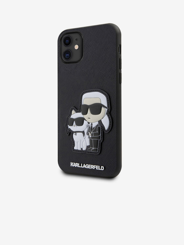 Karl Lagerfeld PU Saffiano Karl a Choupette NFT zadný kryt pre iPhone 11 čierny Karl Lagerfeld