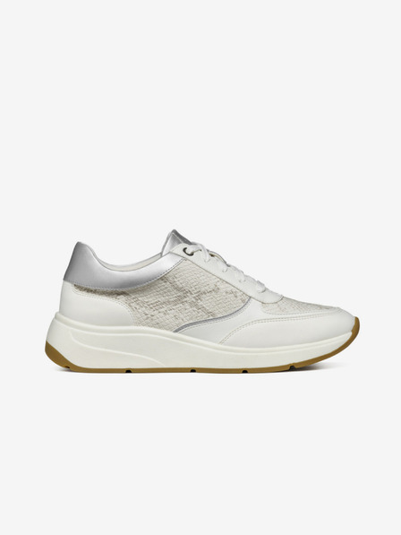 Geox Strieborne-biele dámske tenisky Geox Cristael