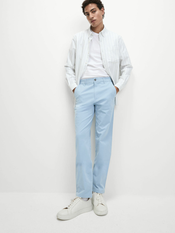 Marks & Spencer Elastické chino nohavice regular fit Marks & Spencer modré