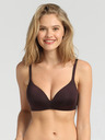 DIM Tmavohnedá dámska podprsenka Dim WIREFREE TRIANGLE PADDED BRA