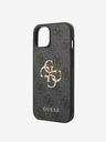 Guess Guess PU 4G kovové logo zadný kryt pre iPhone 15 sivý