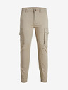 Jack & Jones Béžové pánske nohavice Jack & Jones Paul s vreckami