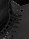 Jack & Jones Čierne pánske kožené zimné členkové topánky Jack & Jones Shaun