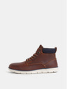 Jack & Jones Hnedé pánske kožené členkové topánky Jack & Jones Tubar