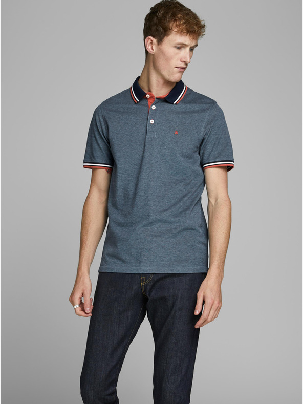 Jack & Jones Modrá polokošeľa Jack & Jones Paulos