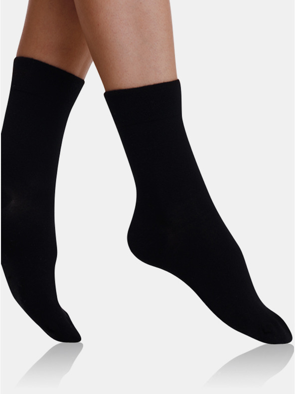 Bellinda Čierne dámske ponožky Bellinda COTTON MAXX LADIES SOCKS